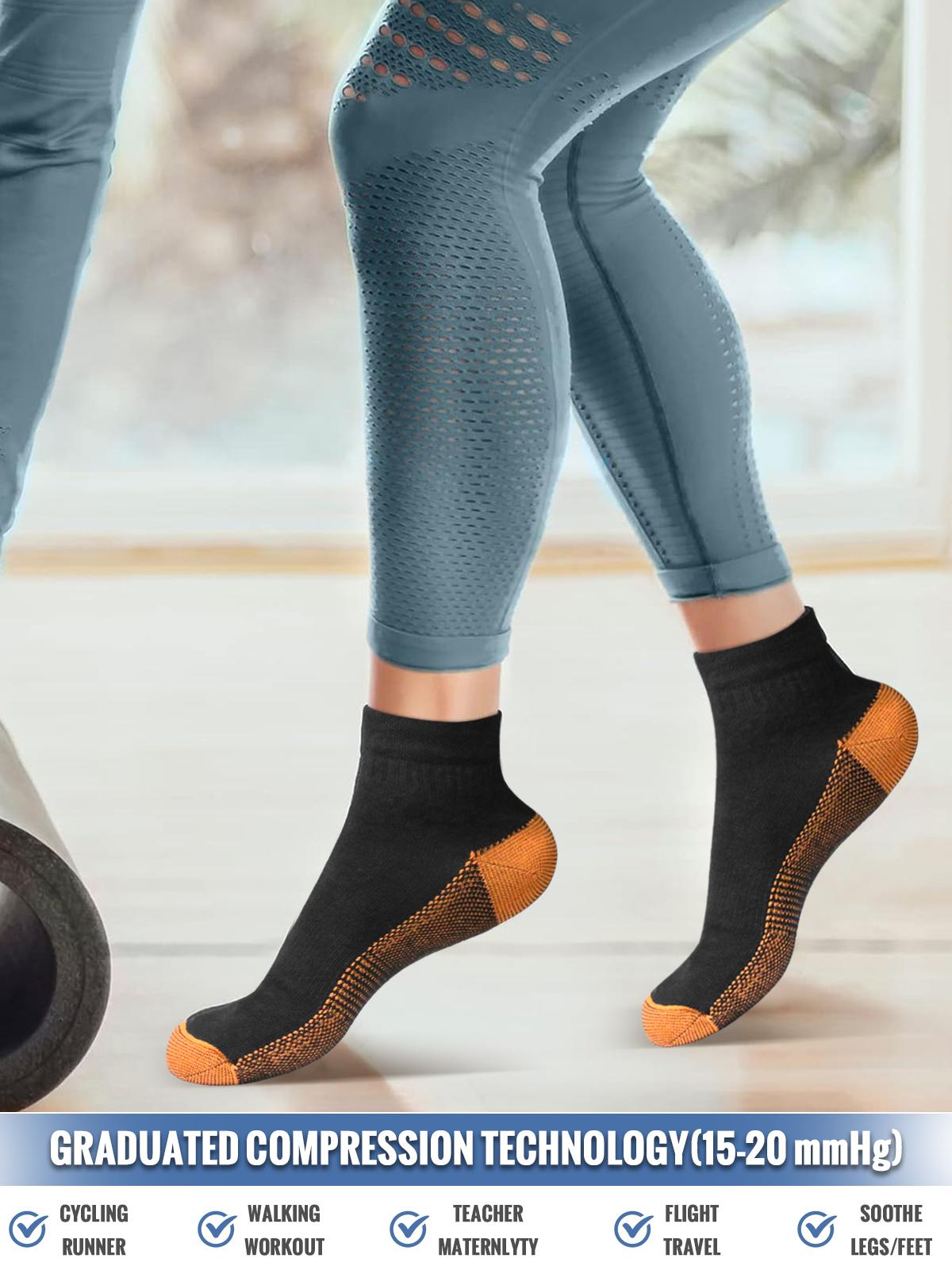 Premium Copper Compression Sport Socks with Cotton Comfort, Designed for Foot Support During Hiking, Running, Training and Everyday Use, Suitable for Both Men and Women for Active & Resting Moments