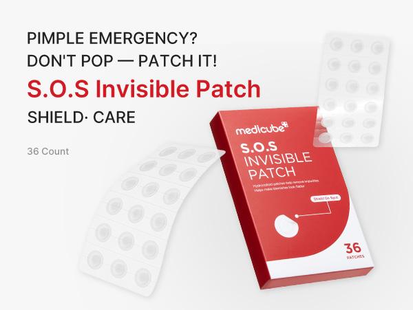 [NEW] [medicube] S.O.S Invisible Patch | Ultra-Thin Hydrocolloid Patch | Spot Care with Salicylic Acid, Tea Tree Oil | Invisible Cover, Absorbs Gunk, Non-Comedogenic Tested | Korean Skincare, 36 Count