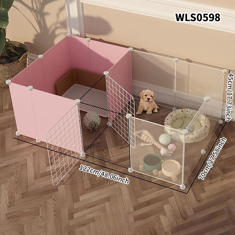Pet Fence Dog Isolation Free Combination Indoor Small Dog House with Toilet Area Home Fencing Dog Cage, Portable Pet Enclosure for Dogs, Durable Puppy Playpen