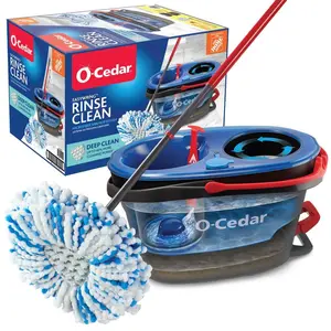 O-Cedar RinseClean spin Mop and Bucket | Mop with Clean Water |  Removes 99% of Bacteria |  Safe for All Hard  Floors