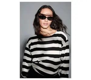 RM Studio x Rebecca Minkoff Boxy Stripe Long Sleeve Top