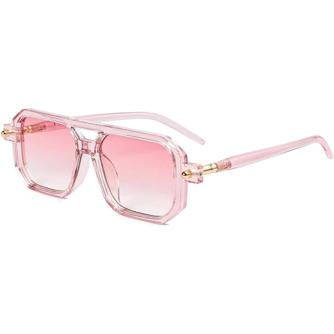 Vintage 70s Square Flat Aviator Sunglasses for Women - 52mm, UV Protection, Ideal for Driving, Cycling, Cosplay Costumes, Birthdays, 52 Millimeters