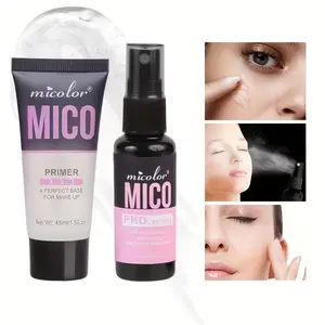 Two-piece set: primer and high-definition long-lasting setting spray that tightens pores and enhances skin tone — Mother’s Day gift — cosmetics set
