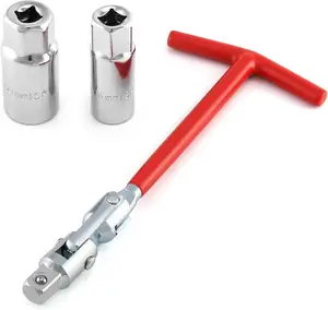 Spark Plug Socket Wrench, Universal,T-handle, 6mm (5/8") & 21mm (13/16") Remover Installer