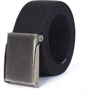 Canvas Web Belt | Cut to Fit Up to 52" | Flip-Top Matte  Nickel Buckle 12 Colors