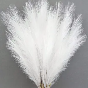 5pcs Artificial Pampas Grass Stems, Decorative Pampas Grass for Vase Filler, Wedding Decoration, Valentine's Day, Home Centerpiece, Lifelike Fake Plant, Indoor Plants Decor