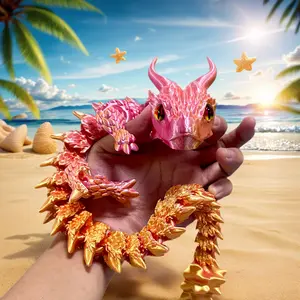 50cm/19.69in Vibrant 50cm/19.69in Moveable Joint Crystal Dragon Sculpture, Perfect Gift for Collectors & Enthusiasts, Decorative Figurine