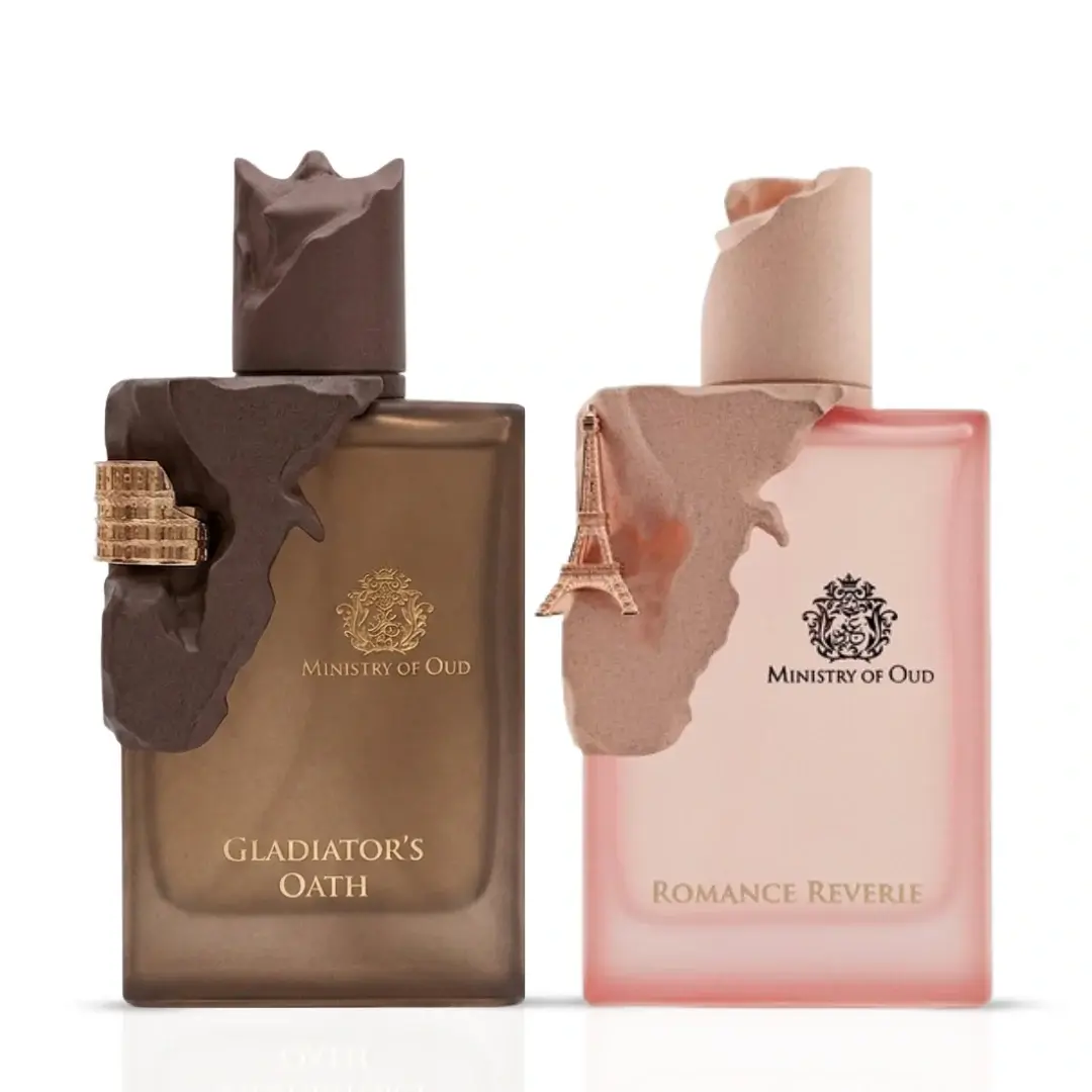 Ministry of Oud – Gladiators Oath & Romance Reverie Eau de Parfum Sprays 100ml (3.4 oz) by Paris Corner (Bundle)