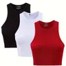 Women's Solid Round Neck Ribbed Sports Vest, Breathable Comfortable High-Stretch Quick-Dry Tank Top, Gym Clothes, Fitness Apparel, Ladies Sportswear for Indoor & Outdoor Wear, Workout Vest, Breathable Tops, Stretchy Workout Top