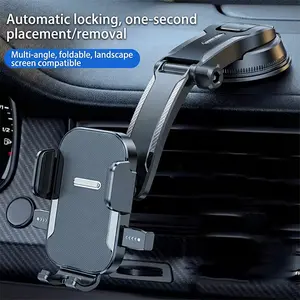 [360° Rotation Suction] 2026 Car Phone Holder Mount Dashboard Windshield Vent for iPhone Samsung Android,  Black