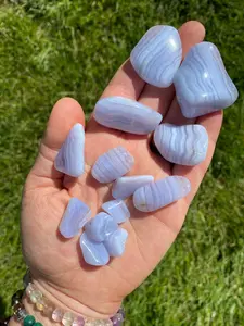 Blue Lace Agate Tumbled Stone (Grade A) - Polished Blue Lace Agate Stone