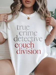 True Crime Detective Couch Division T-Shirt, Funny Crime Lover Tee, Binge Humor Shirt, Podcast Fan Gift