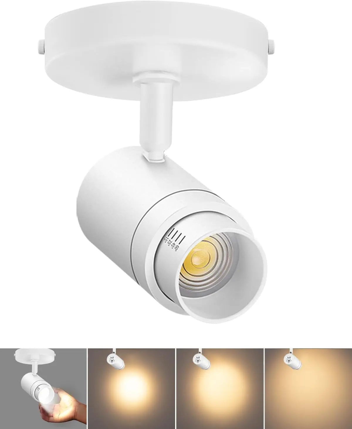 oomable LED Ceiling Spot Lights Indoor Adjustable Ceiling Spotlight Fixture Directional Ceiling Light Dimmable Flush Mount Can Accent Lighting for Kitchen Art Picture - 12W 1000lm White 3000K