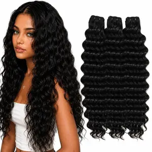 Real Human Hair Bundles Deals, Natural Black Straight Hair Extensions for Women, Soft Texture, Full Ends