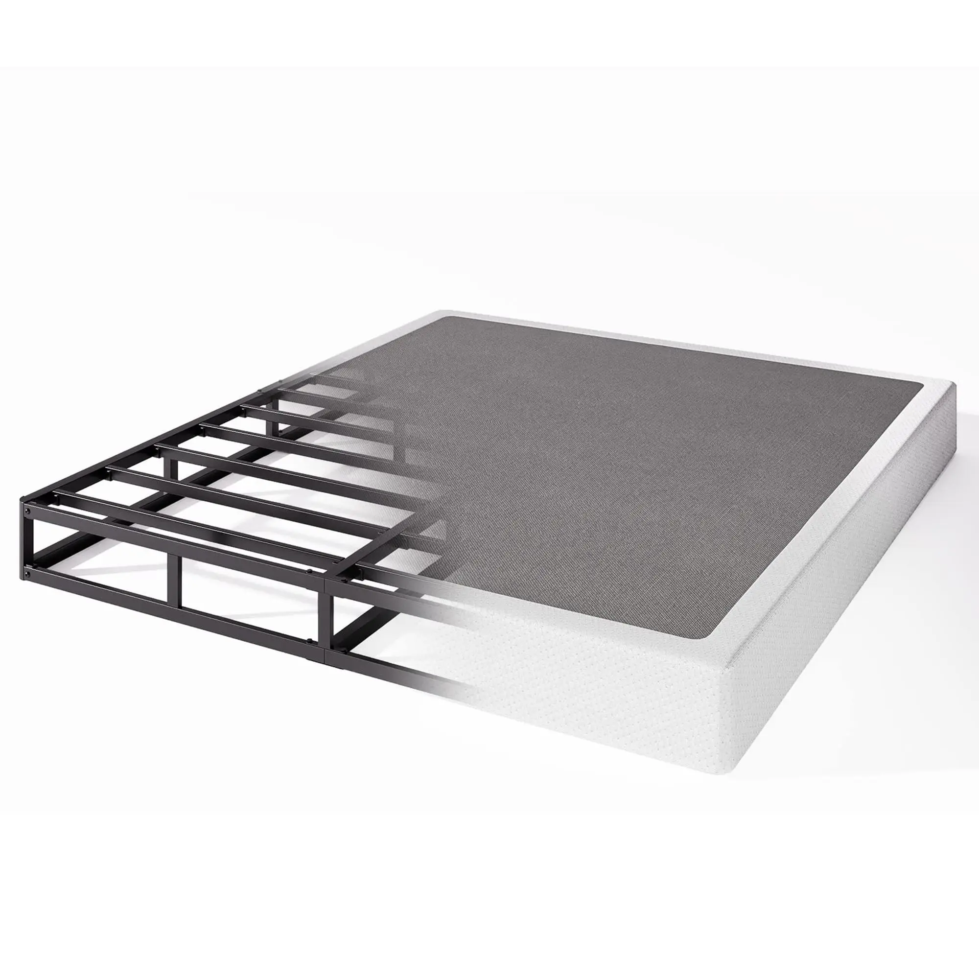 Aardhen Classic 5-Inch High Metal Box Spring with Easy-Clean Cover, Steel Structure, 1500lbs High Load Slat Support, Silent No-Squeak, Easy Setup Assembly, Durable Bed Frame Accessory (Fits 75"x39", 80"x60", 84"x72" Twin to Cal King Beds)
