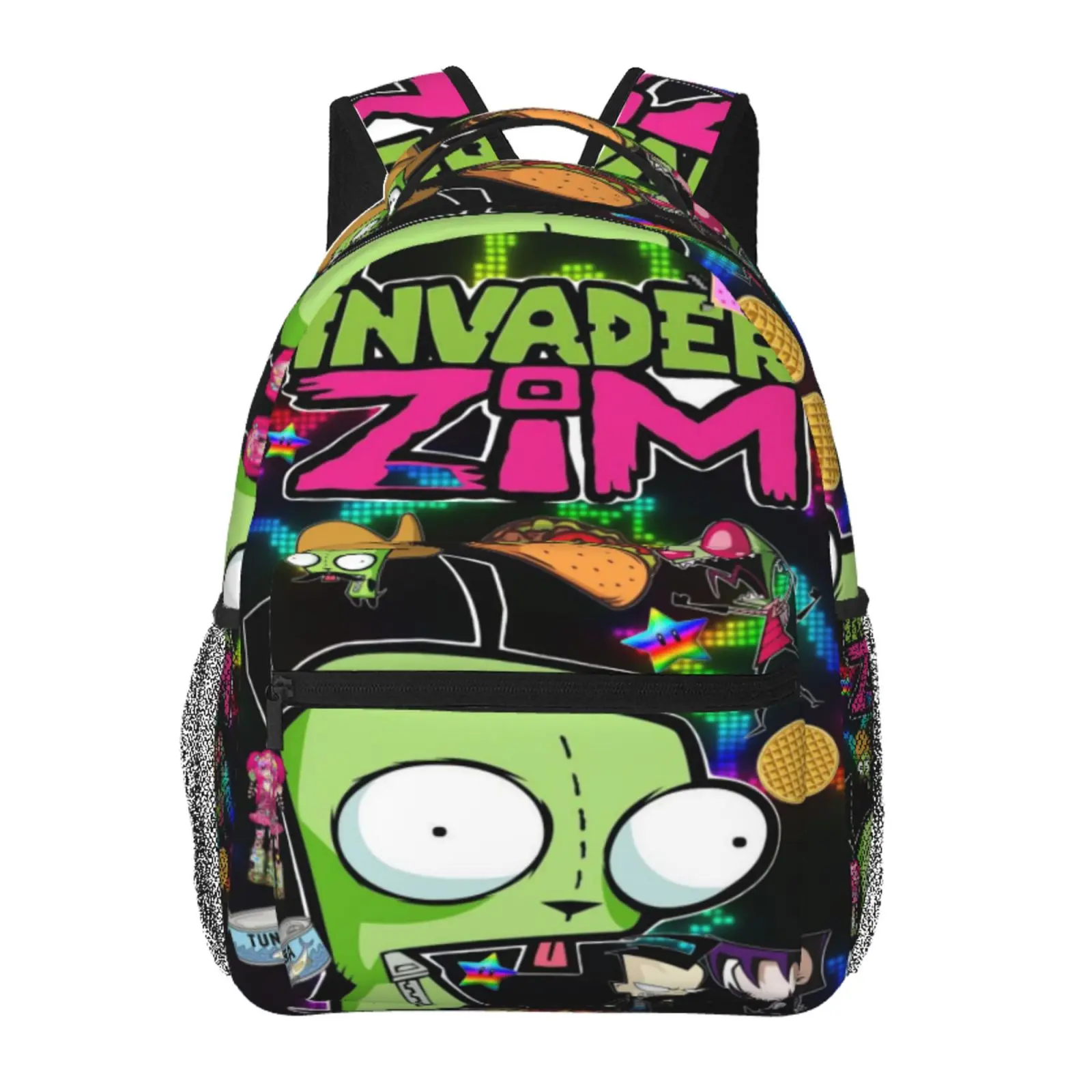 Alien Invaders Backpack Water Resistant Reusable Large Capacity Daypack with Sturdy Zipper Alien Invaders School Outdoor Travel and Hiking Backpack