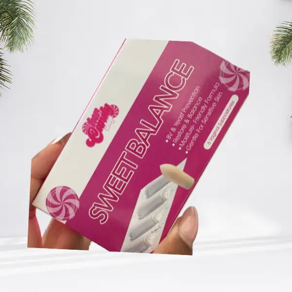 Her Candy Shop SWEET BALANCE SUPPOSITORY- helps support odor control and balance with ph , non gmo, 6 count