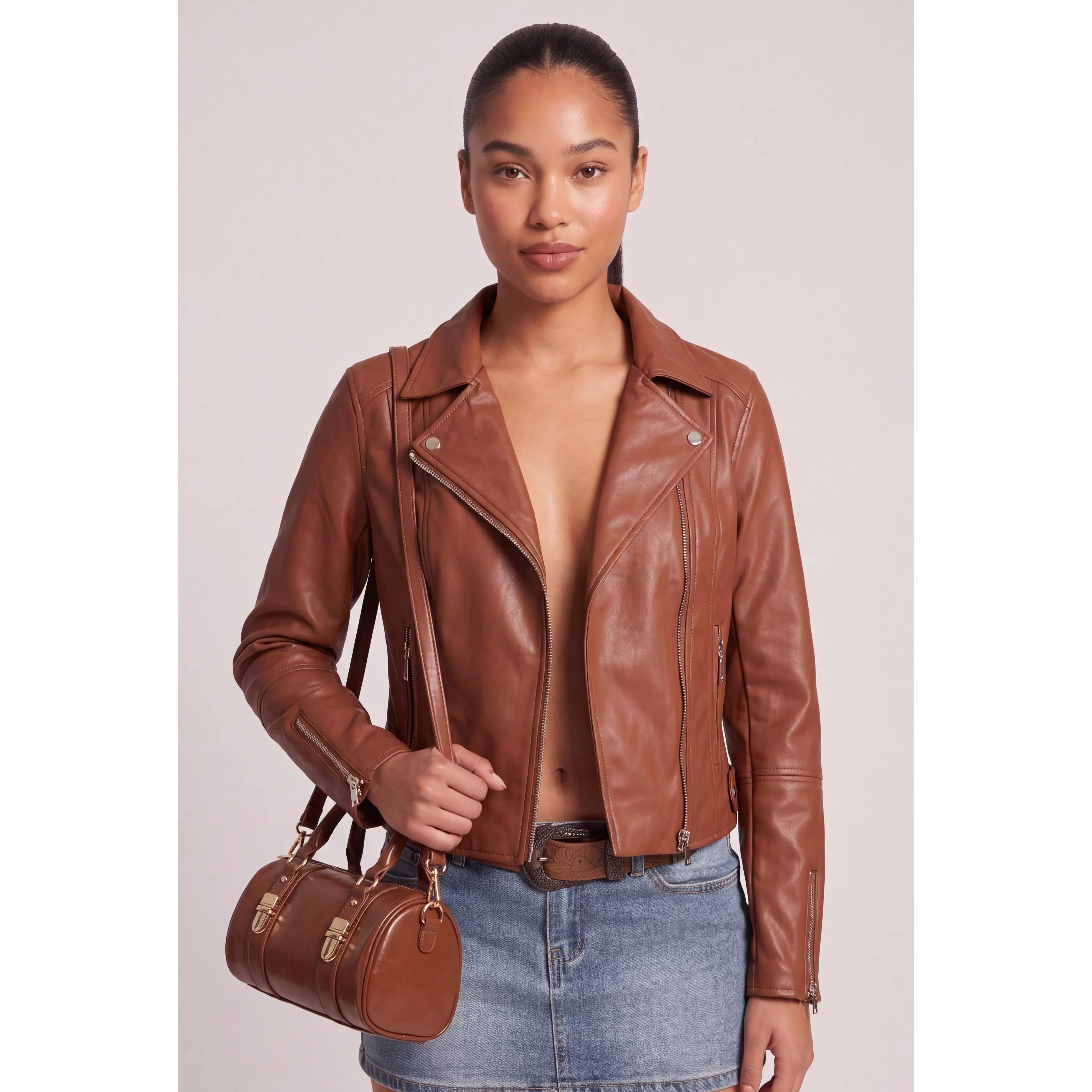 Vegan Leather Moto Jacket