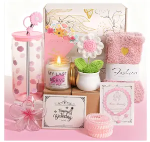 Birthday Gifts for Women, Valentine,  Teen Girls, Her, Unique Happy Birthday Gift Baskets for Best Friend Sister Daughter, Women Christmas Gifts Box for Girl Wife Girlfriends,14pcs Rose Gift Set