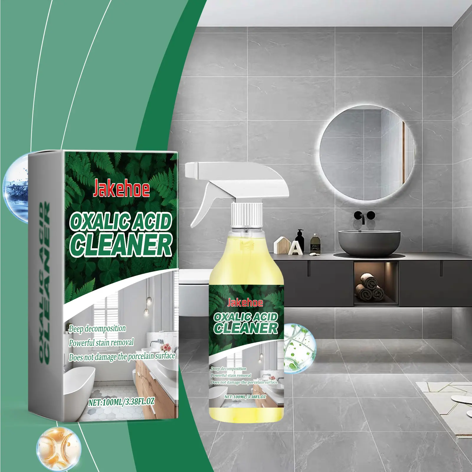 Jakehoe Acetic Acid Cleaner for Home & Toilet – Cleans Stains & Urine Residue, Leaves a Clean, Shiny Finish