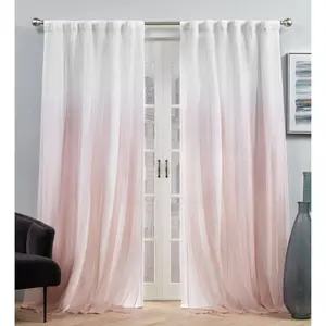 Set of 2 84"x54" Crescendo Lined Blackout Hidden Tab Curtain Panel Blush - Exclusive Home