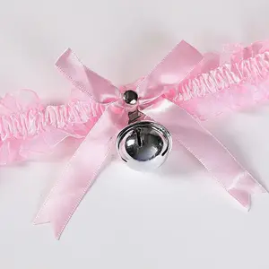 Soft girl Sex appeal Bell Choker Butterfly Neck ring Lace Maiden Cute Maid Soft cute Neck ring Collarbone chain Pendant