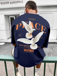 Men's Personalized Summer T-Shirt with Unique Letter Print, Casual Fitted Style for Comfortable Daily Wear in Spring & Summer