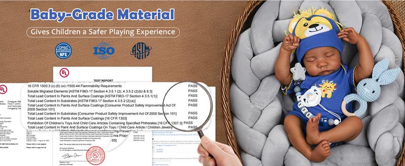 [WOOROY] Realistic Reborn Baby Doll 18 inch Newborn Baby African American Skin Soft Cloth Body Real Life Sleeping Baby Doll Birthday & Christmas Gift for Age 3+