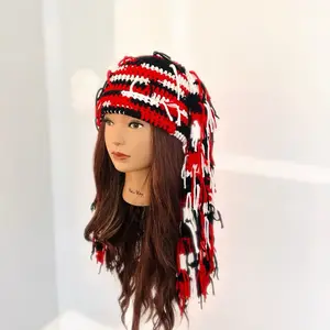 Extra ShaggyBun Beanies Crochet Knit Handmade Bunny Ear Beanie Trendy Hat Vintage Fashion Y2k Inspired Soft Cozy Fabric Handcrafted Caps