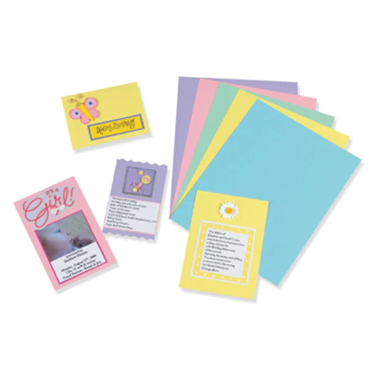 212 MAIN Heavyweight Acid-Free 65lb Array Card Stock - Pastel 5 Colors, 8.5x11 in, 100 Sheets - Notecard Stock Paper, Ink Stamp Paper for Postcards, Greeting Cards