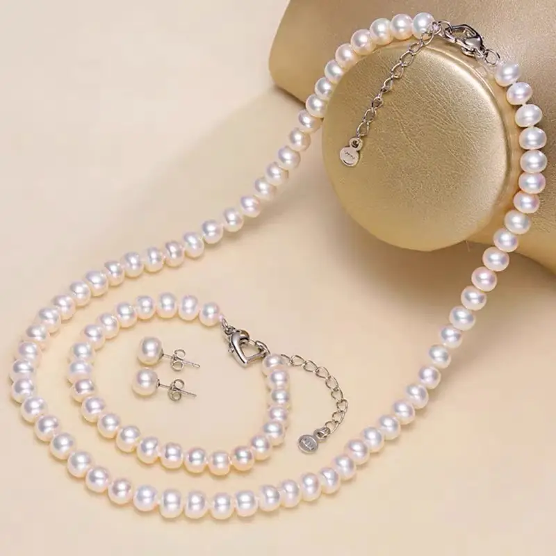 【S14】Classic Series, Handmade Freshwater Pearl Jewelry Set For Daily Anniversary Auspicious Birthday Daily Engagement Wedding