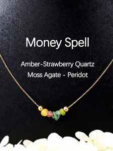 Money Spell Crystal Jewelry Set, Bracelet & Necklace for Ultimate Wealth Manifestation, Enhance Your Financial Luck, Perfect Gift Idea