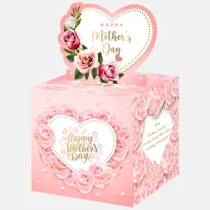 Mother's Day Party Decoration Set, Gradient Rose Theme Money Box, Atmosphere Prop Surprise Gift, Suitable for Mother's Day & Parties