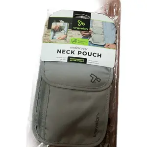 Travelon Undercover Neck Pouch - New Grey RFID Protection for Secure Travel