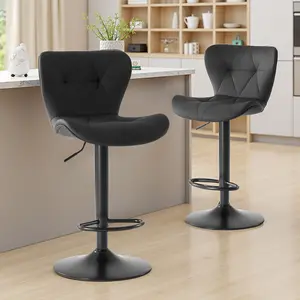 Bar Stools Set of 2,Adjustable Swivel Barstools Upholstered Barstools Counter Height  for Bar, Kitchen Island, Dining Room