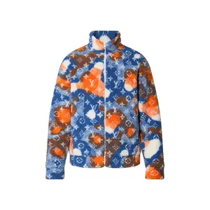 Louis Vuitton Jacquard Camo Fleece Blouson Blue/Orange/White - Lightly Worn