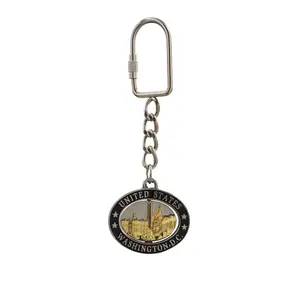 Washington Dc Silver Metal keychain Pano