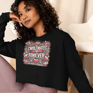 Swole Mates Crop Sweatshirt Valintine's Day