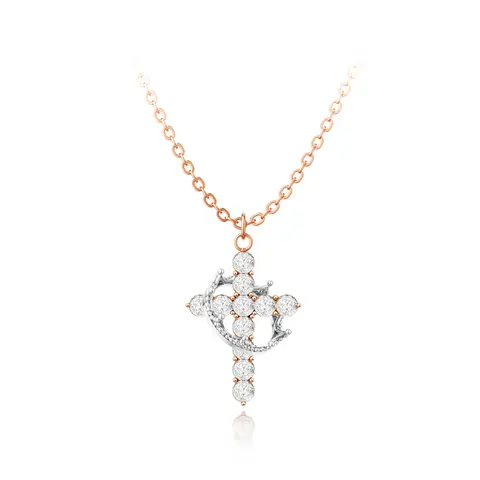 Loyalove Best Gift For Mother' s Day Colorblocked Crown Cross Necklace Pendant Choker Necklace for Women & Men & Girls Pretty Crown Cross Necklace For Daily Party Clothing Decor Trendy All-match & Exquisite Jewelry for Gift Fall Outfits Fashion