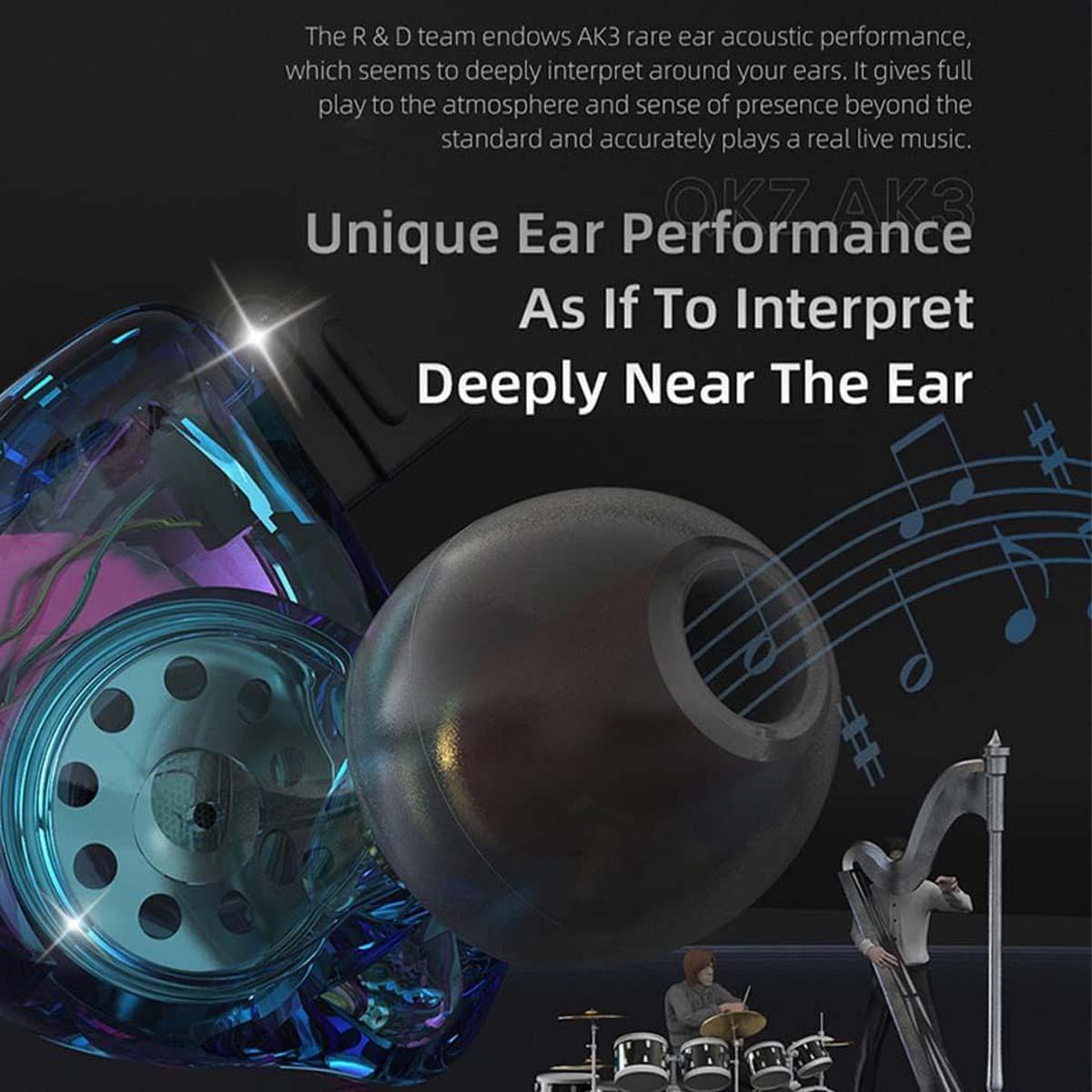 1/2Pcs Wired Gaming Earbuds, QKZ AK3 in Ear Monitors Headphones, Deep Bass Sound Wired Earbuds, HiFi in Ear Headphones with 1DD 10mm Dynamic Driver, IEM for Music Gaming Video Calling 1/2Pcs Wired Gaming Earbuds, QKZ AK3 in Ear Monitors Headphones, Deep Bass Sound Wired Earbuds, HiFi in Ear Headphones with 1DD 10mm Dynamic Driver, IEM for Music Gaming Video Calling