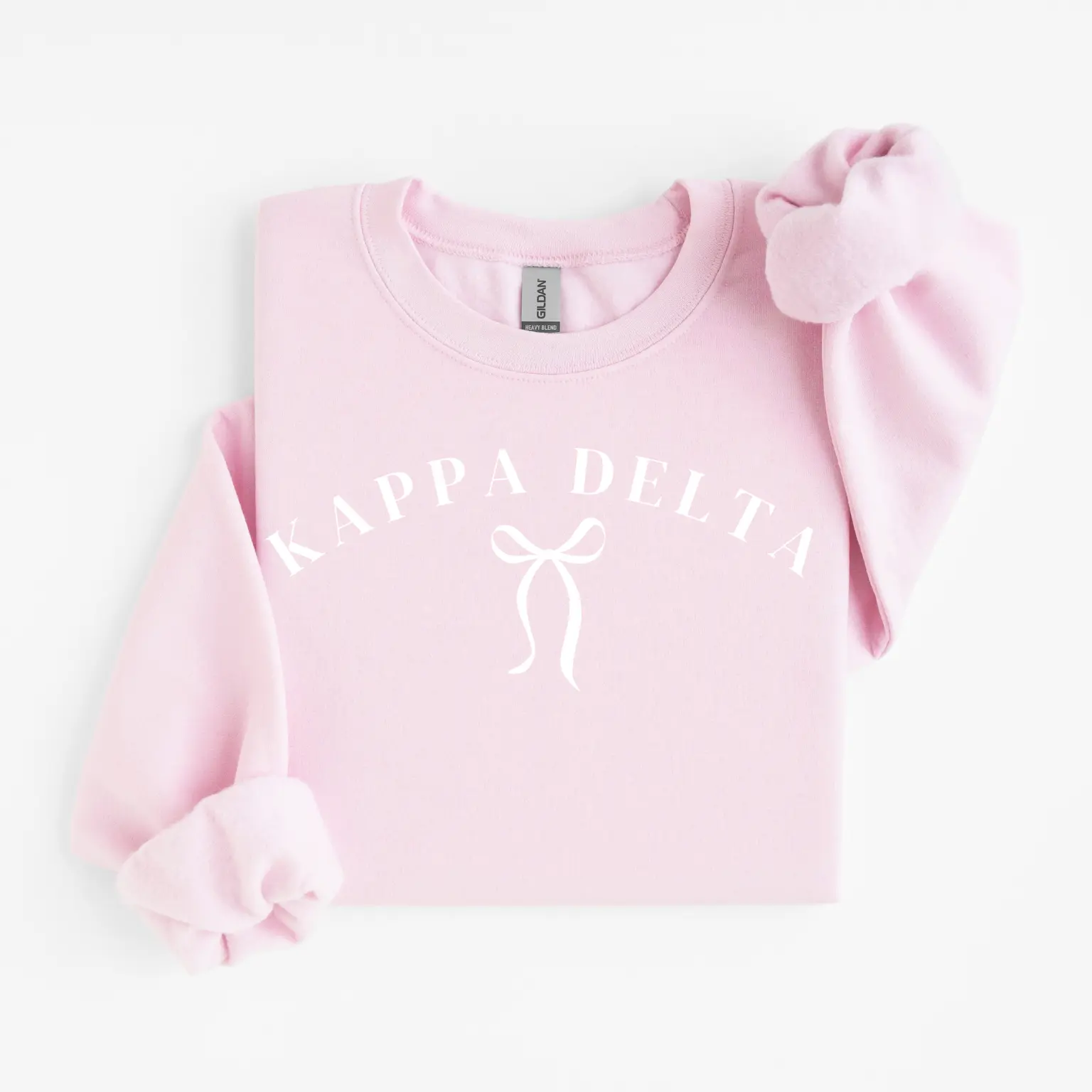 Kappa Delta Sorority White Ribbon Sweater Cotton Pullover Sweatshirt, Bid Day, Rush Week, Greek Life