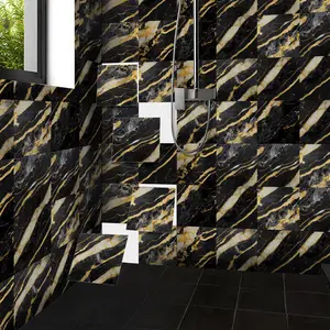 Marble Pattern Self-adhesive Tile Sticker, Waterproof & Oil-proof Tile Sticker, DIY Removable Tile Sticker for Kitchen, Bathroom, Furniture, Stairs, Decorative Wall Sticker