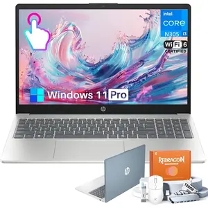 HP 15.6 Touchscreen Laptop with Windows 11 Pro, Intel 8-Core i3-N305 CPU, 15.6 FHD Touch, 8GB/16GB RAM, 512GB SSD, Fast Charge, Wi-Fi 6, HD Camera, Student & Business, Moonlight Blue, W/Accessories