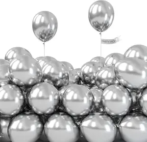 PartyWoo Metallic Silver Balloons 100pcs 5 Inch Silver Chrome Balloons for Graduation Wedding Baby Shower Bachelorette Bridal Shower Anniversary Engagement Birthday Party Decorations Silver-G102