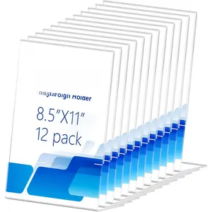 12 count  Sign Holder 8.5 * 11inch, Slanted  Sign Holder,  Display Stand,Vertical  Stand, Suitable for Shopping Malls, Offices, Restaurants, and Weddings
