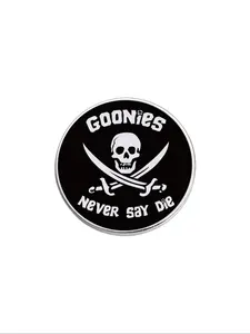 Round Shaped Letter & Skull Design Brooch, Durable Metal Pins, Cute Clothes Accessories for Men & Women for Party, Daily Clothing Decor, Trendy All-match & Exquisite Brooch for Birthday Gift