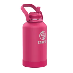 Takeya Newman Pickleball Series Insulated Water Bottle with Straw Lid and Extra Large Carry Handle