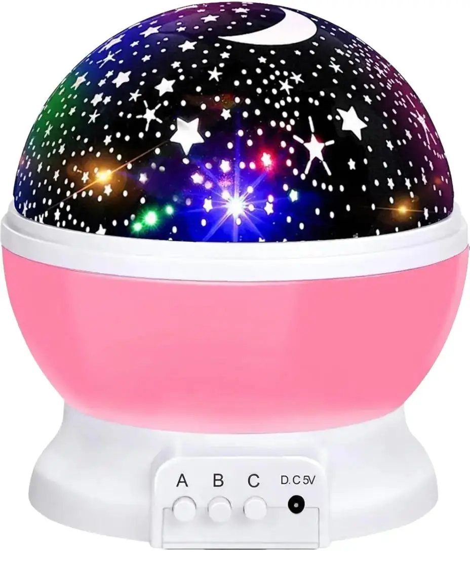 Star Night Light Projector - 360 Degree Rotation Moon & Star - Light Color Changing with USB Cable Led Multicolor Ceiling Projection Lamp Ambient Led Lighting