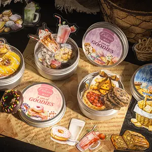 Food Themed Sticker, 100pcs/box Cute Food Pattern Decorative Sticker, DIY Decals for Water Bottle, Laptop, Phone Case, Scrapbooking, Journal Making, Screen Protector