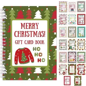 Merry Christmas Gift Card Book, 5x7 Color Spiral Bound, Custom Message Card, DIY Personalized Christmas Gifts for Family Friends Students